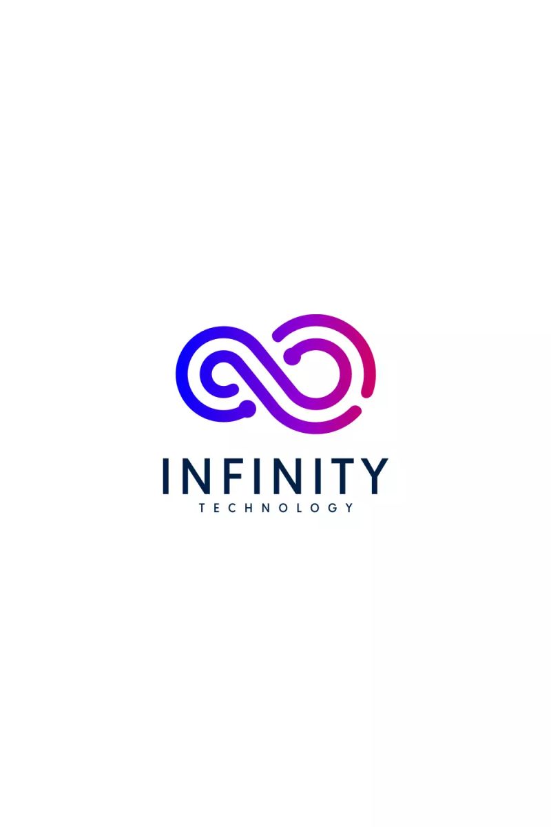 Infinity Logo Design Template With Tech Model And Gradient Color Design - Premium Gradient Photo Gallery - HD