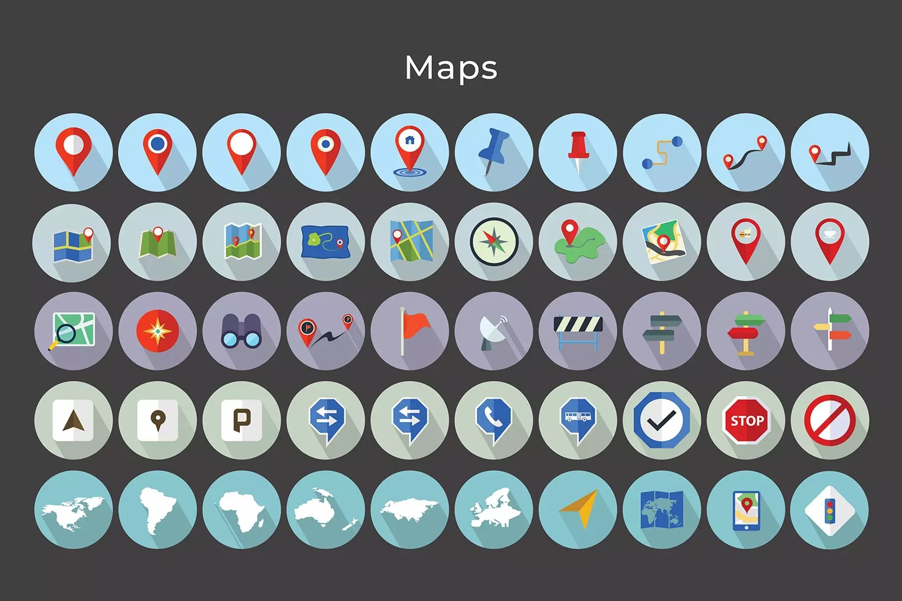 Maps Navigation Vector Icons V2 Maps Navigation Vector Flat Icons 5 644 