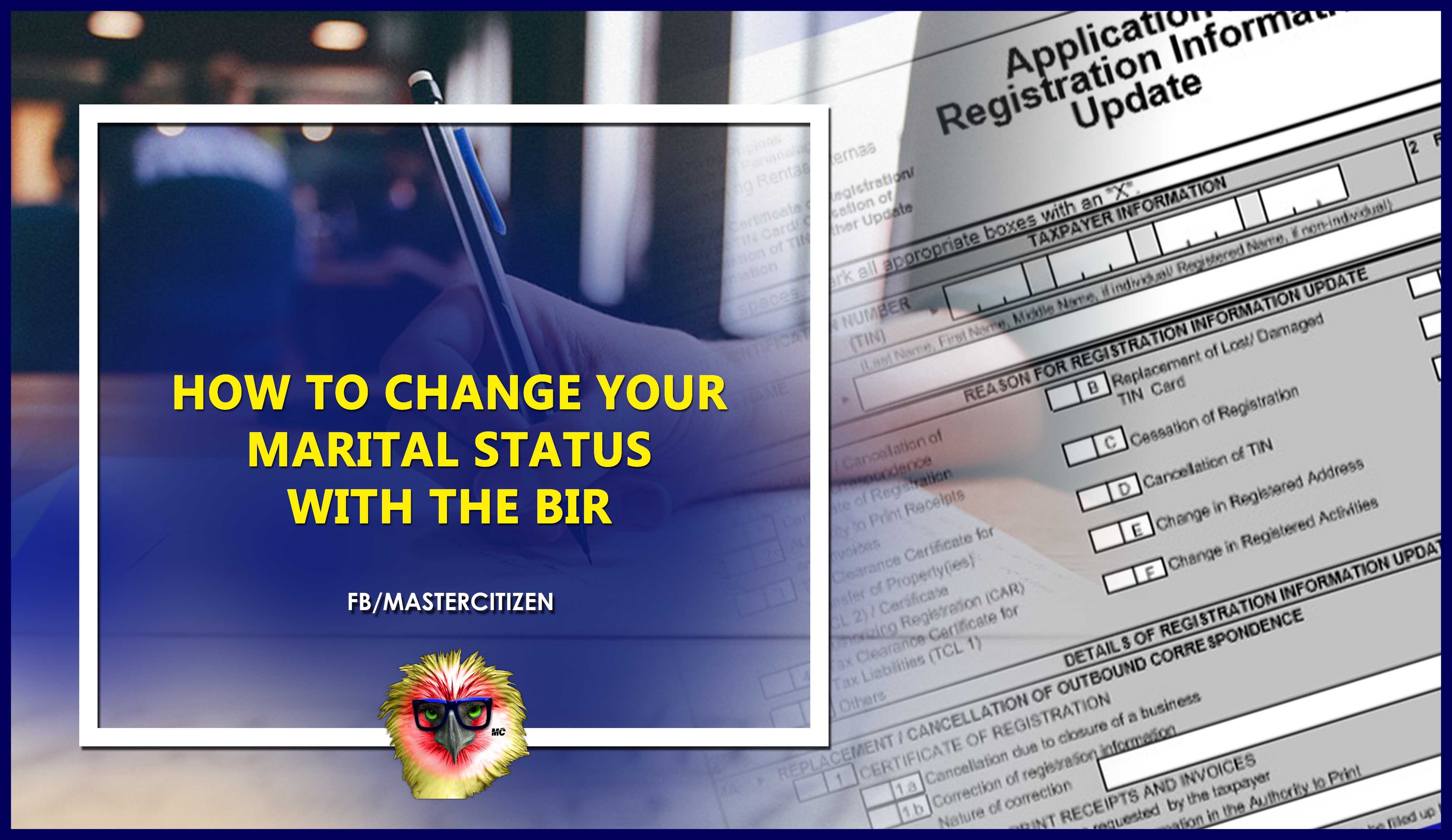 How To Change Your Marital Status With The Bir Mastercitizen S Blog