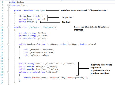 Interfaces in C# - Learn Coding from Experts