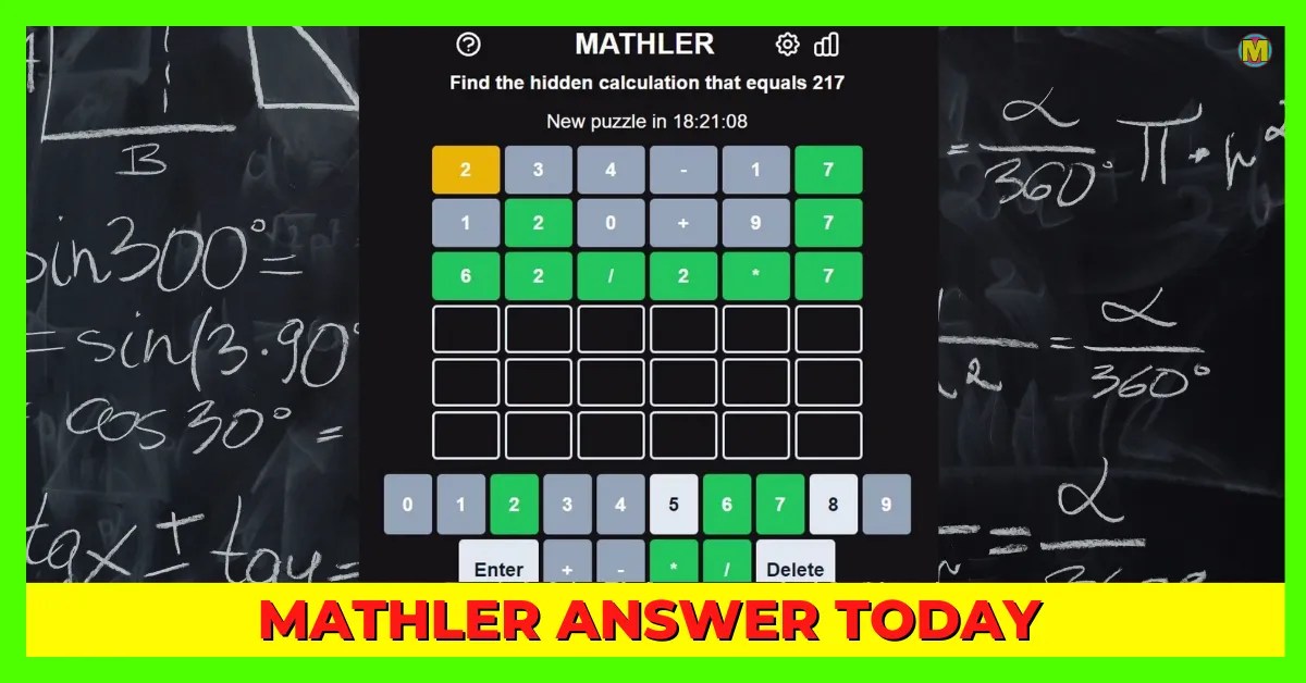 Mathler Answer Today