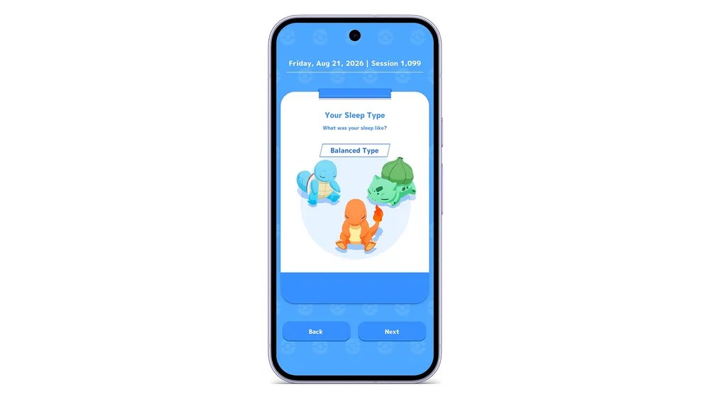 Pokémon Sleep app screen showing a Balanced Type sleep result