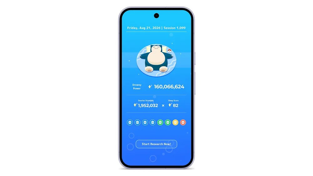 Pokémon Sleep app screen showing Drowsy Power and Sleep Score values