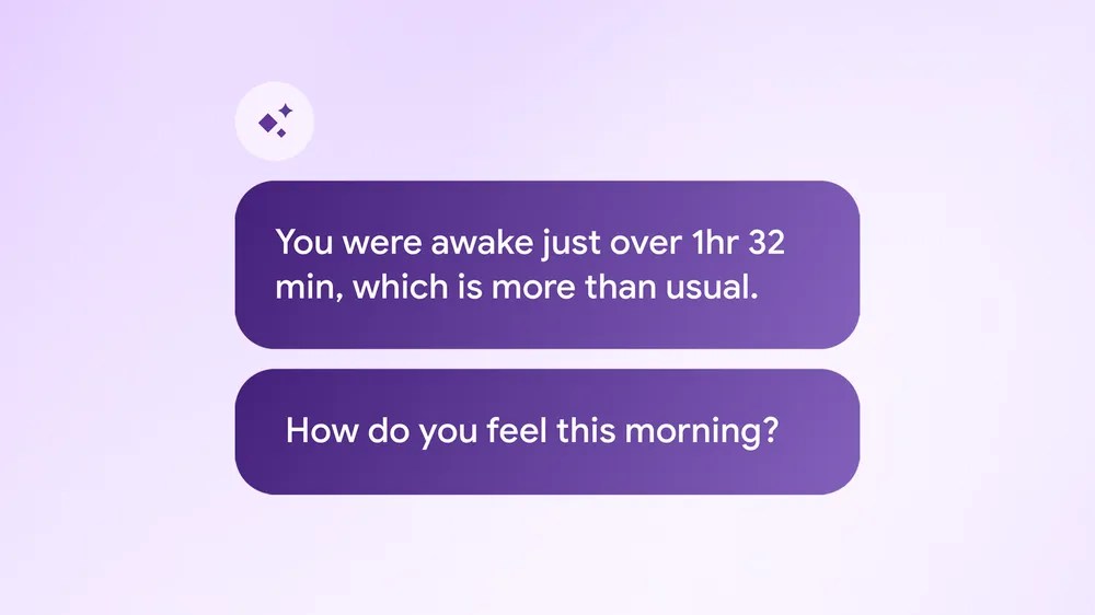Google Health prompt asking how the user feels after sleep