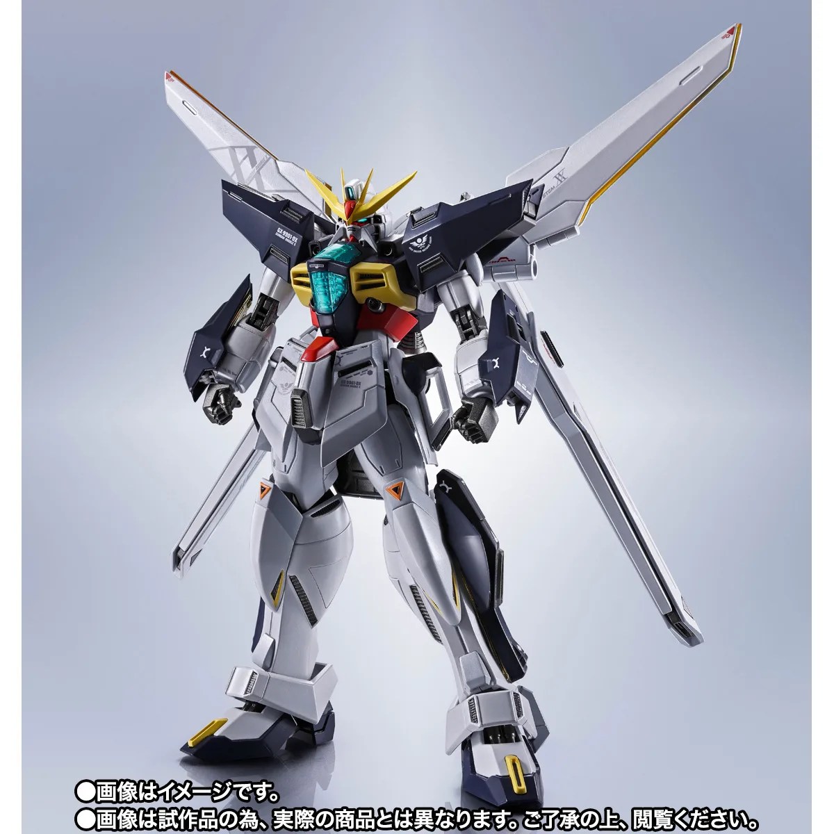 Official full-body product photo of METAL ROBOT SPIRITS Gundam Double X