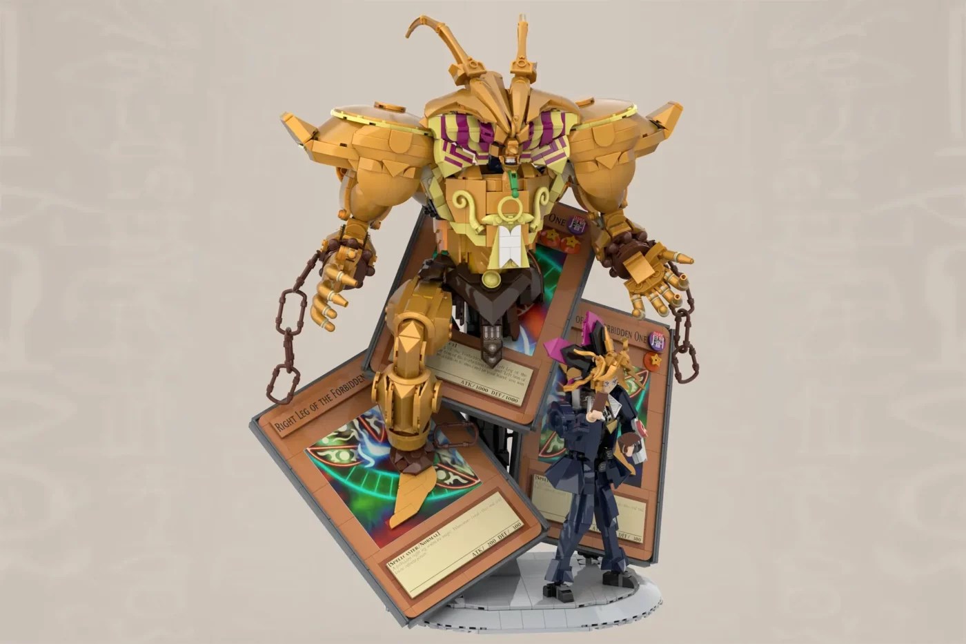 エクゾディアと闇遊戯のレゴ ファンデザインを斜めから見た全景