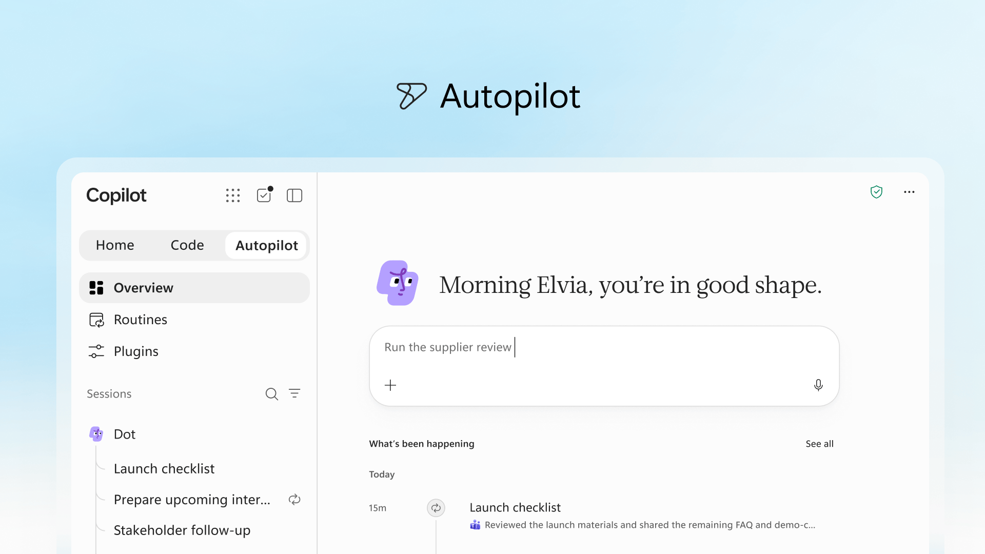 마이크로소프트 코파일럿 Autopilot 공식 화면