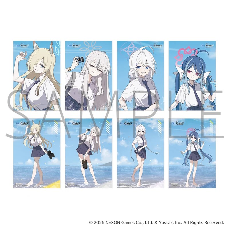 Official samples of the eight purchase-bonus postcard designs