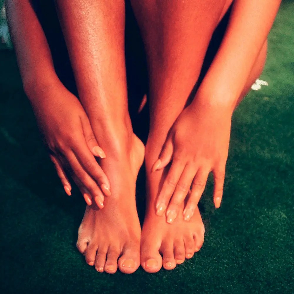 Freshly massaged feet