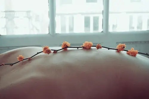 A woman’s back after getting a custom massage in Minneapolis