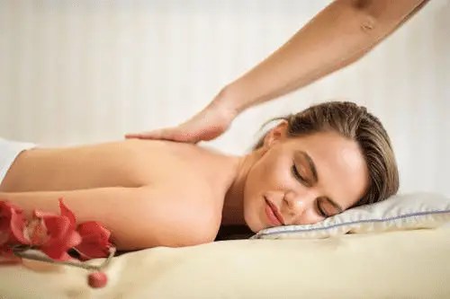 A woman’s back after getting a custom massage in Minneapolis
