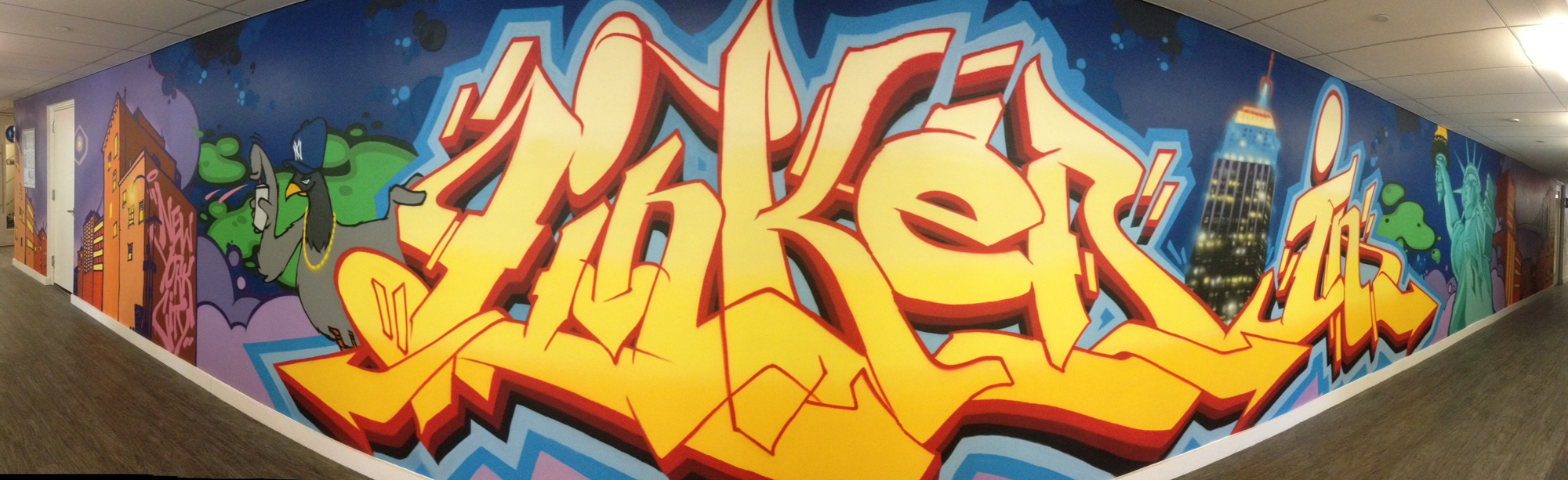 Linkedin Office Custom Graffiti Mural