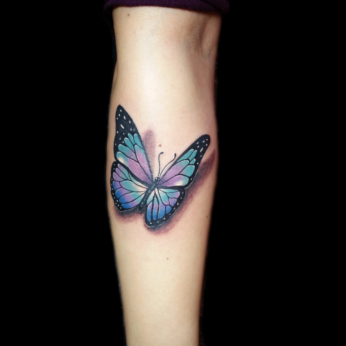 3d dark purple butterfly tattoo on foot. Butterfly Tattoo 3d Realistic Done At Masterpiece Tattoo