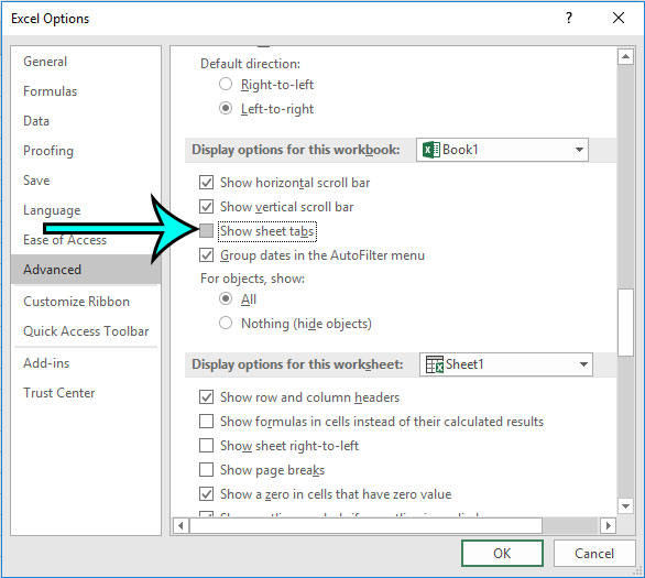 how to hide sheet tabs in microsoft excel for office 365