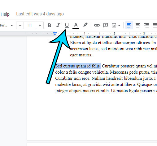 how do you underline in Google Docs?