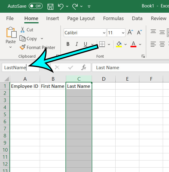 how to rename a column in Excel