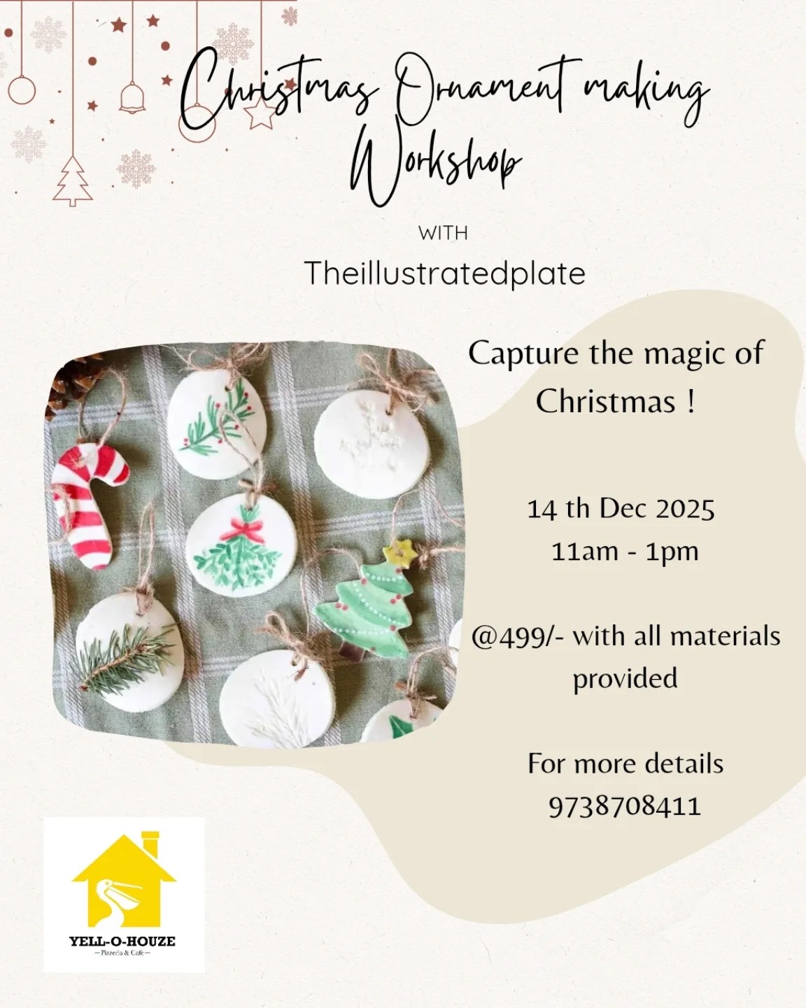 Christmas Ornament Making Workshop Mysuru handmade Christmas craft session Christmas Workshop Art and Craft Workshop Handmade Christmas Ornaments Mysore Events Holiday Craft Class DIY Christmas Decorations