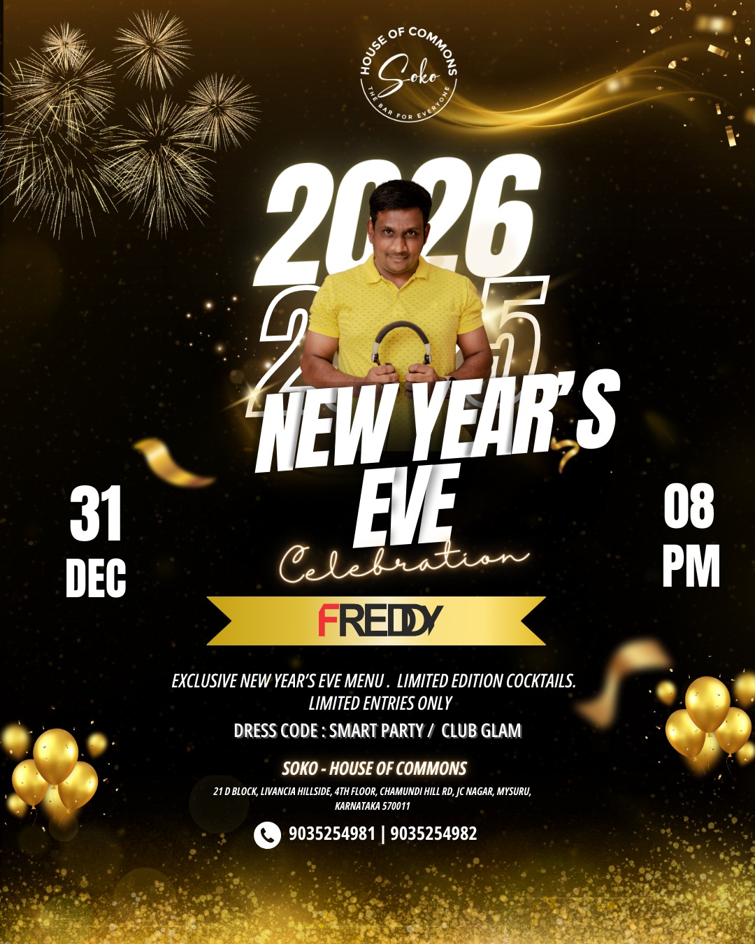 New Year Party Mysuru, New Year Eve Events Mysore, DJ Party Mysuru, Mysuru Nightlife, 31st December Party Mysore