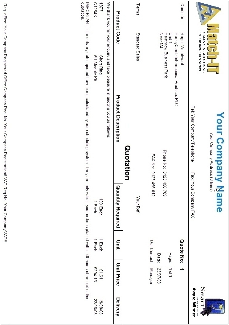 Sample Quotation Letter