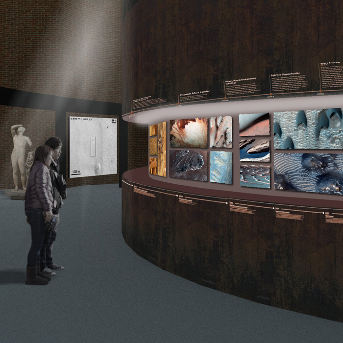 vista prospettica della fessura espositivaa