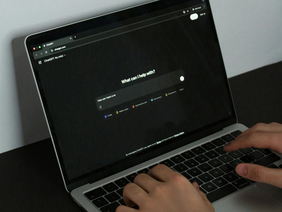 ChatGPT search on laptop
