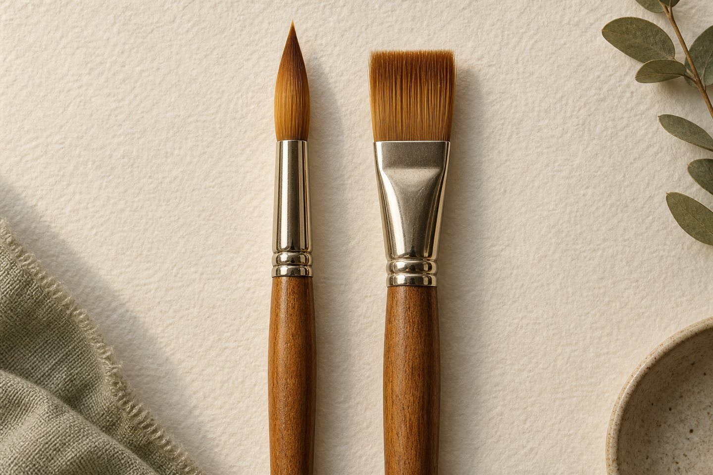 Round vs Flat Watercolor Brushes: Choose by the Mark illustration
