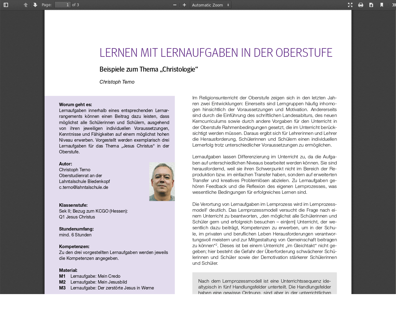 Lernen Mit Lernaufgaben In Der Oberstufe Material