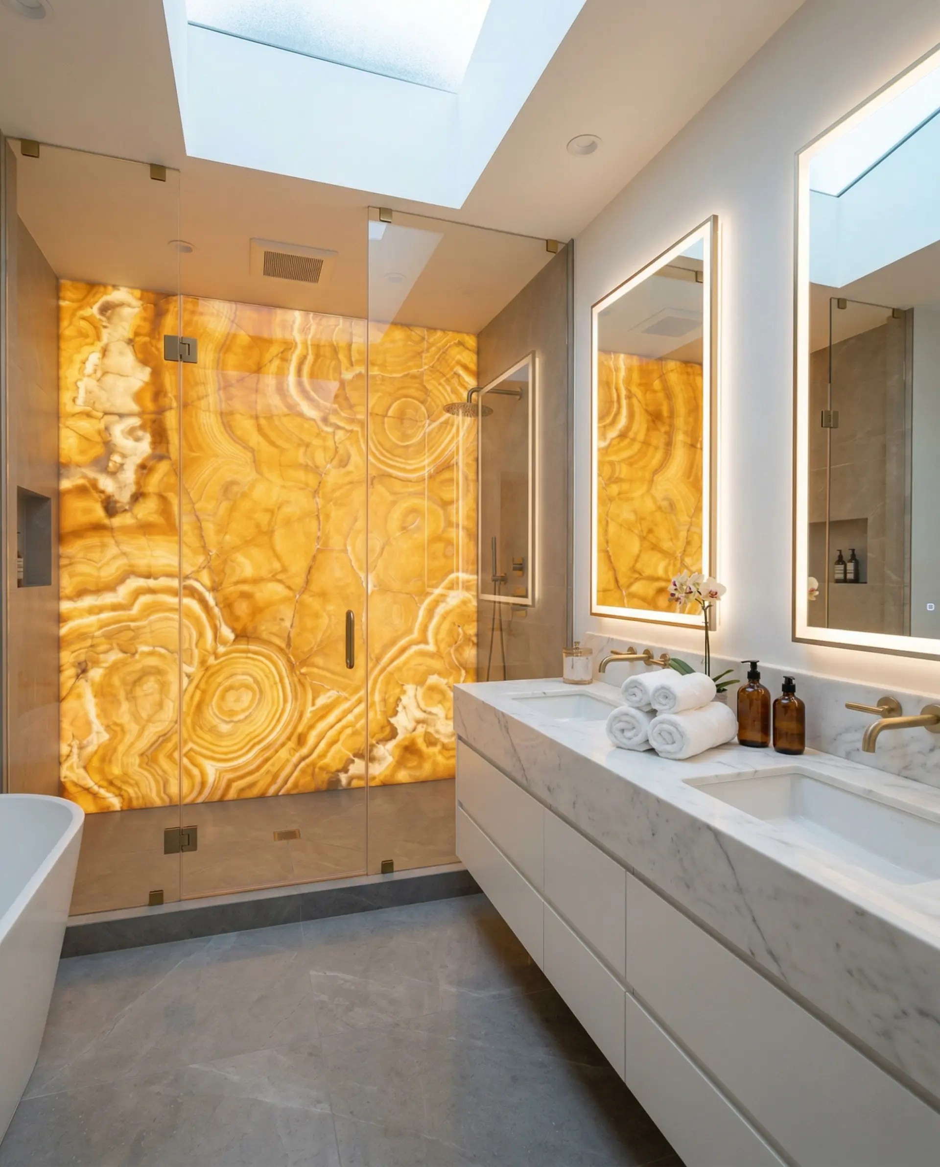 Arancio Onyx inspiration – Bathroom Wall
