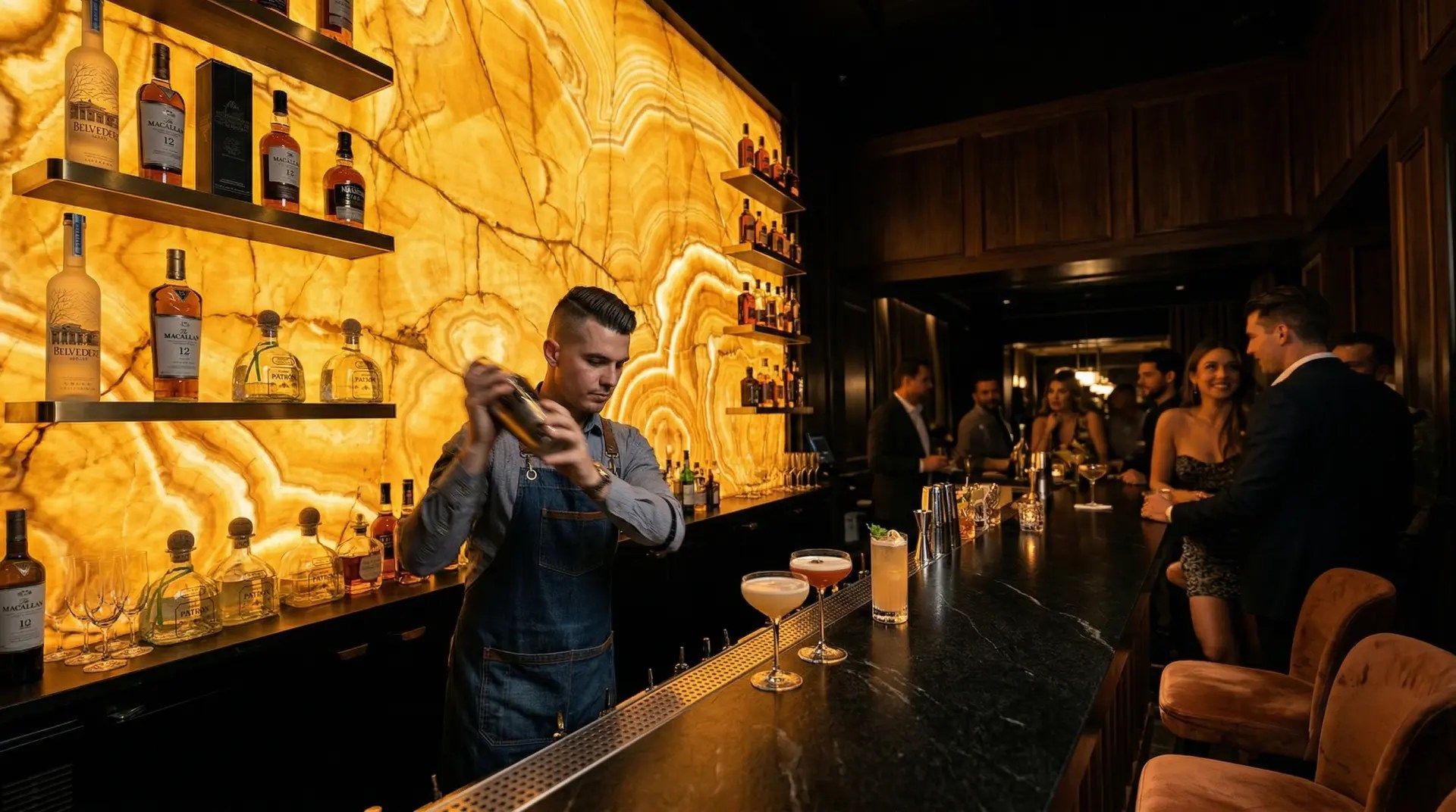 Arancio Onyx inspiration – Commercial Bar