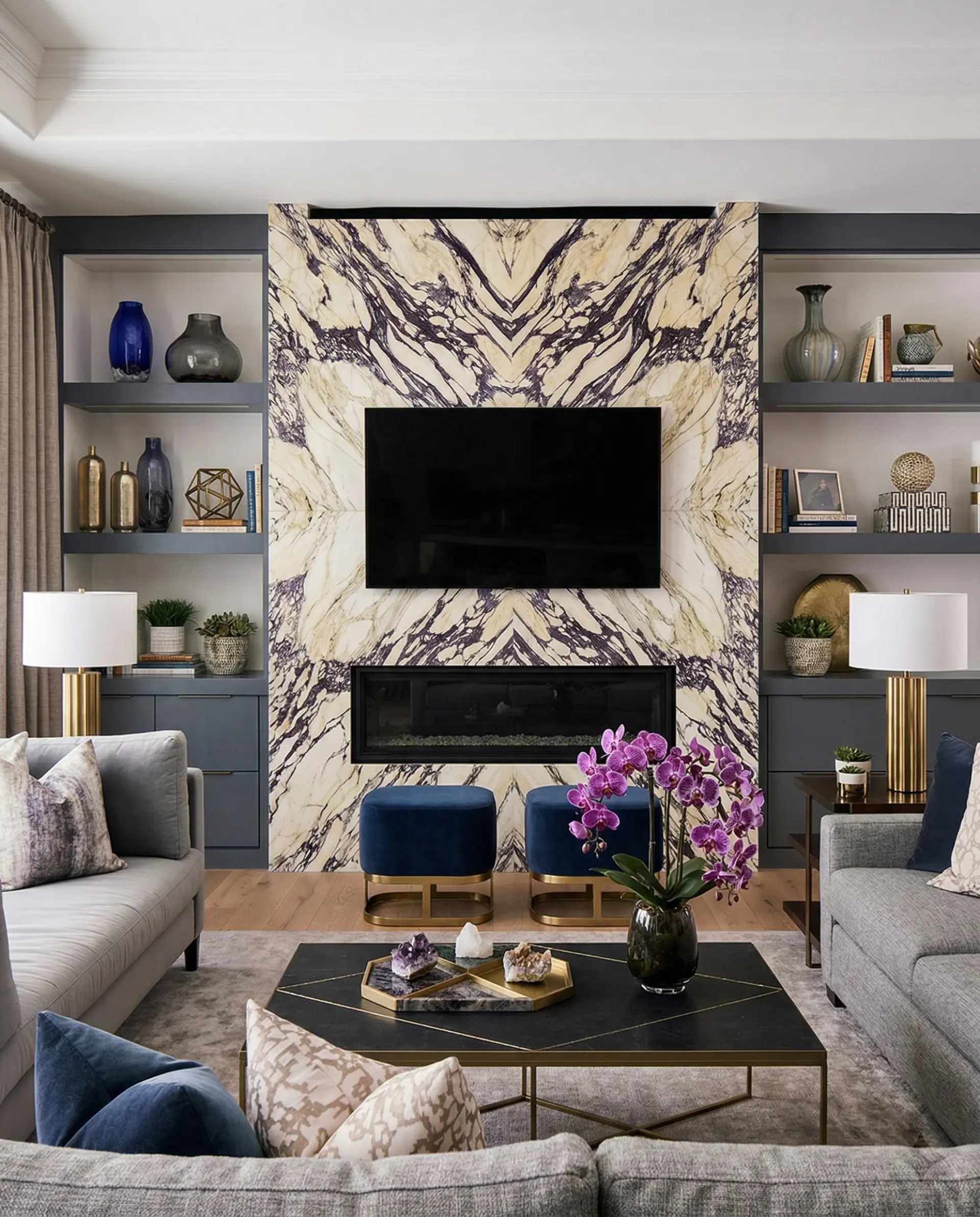 Calacatta Viola inspiration – Fireplace