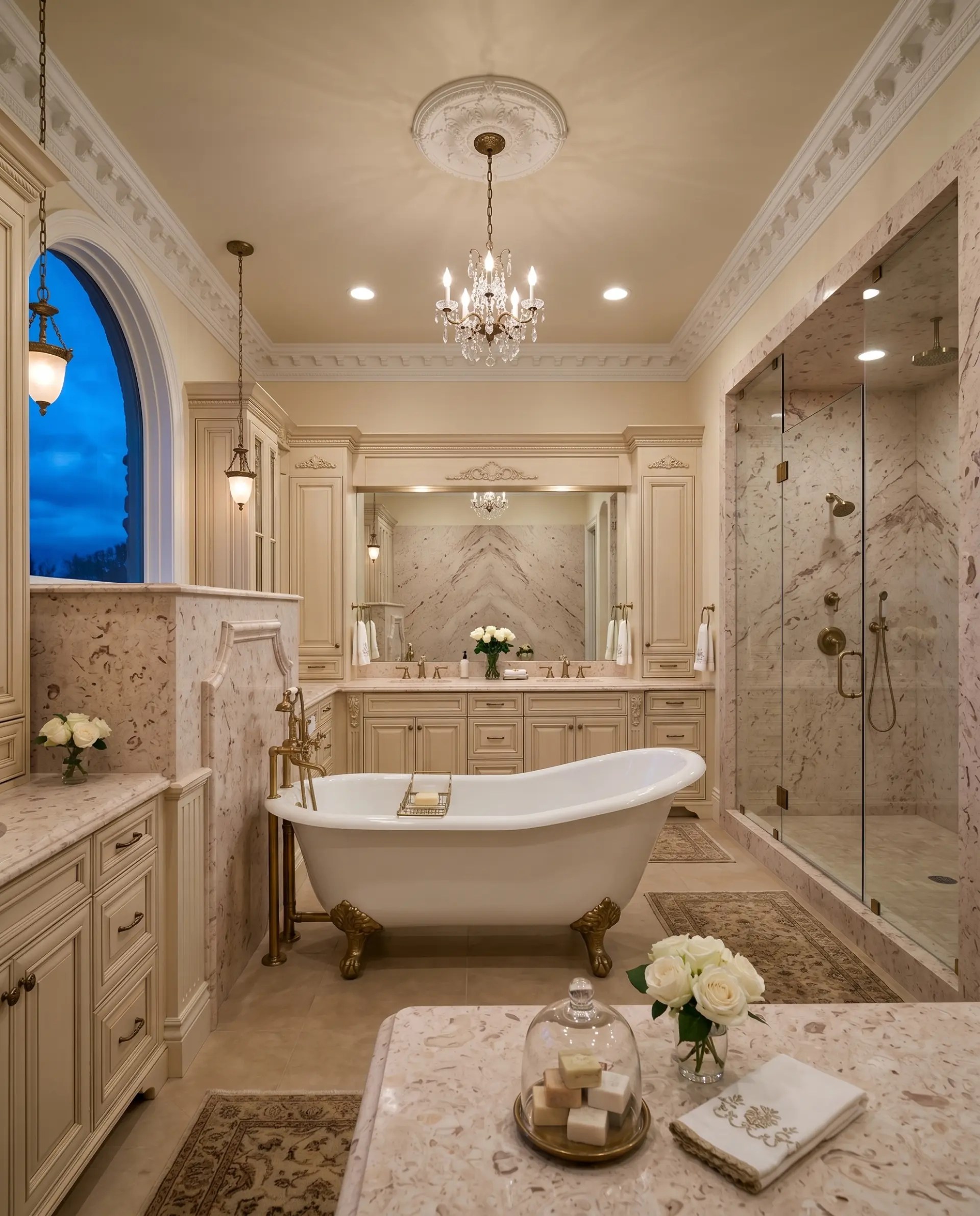 Fossil Limestone inspiration – Classical Bathroom