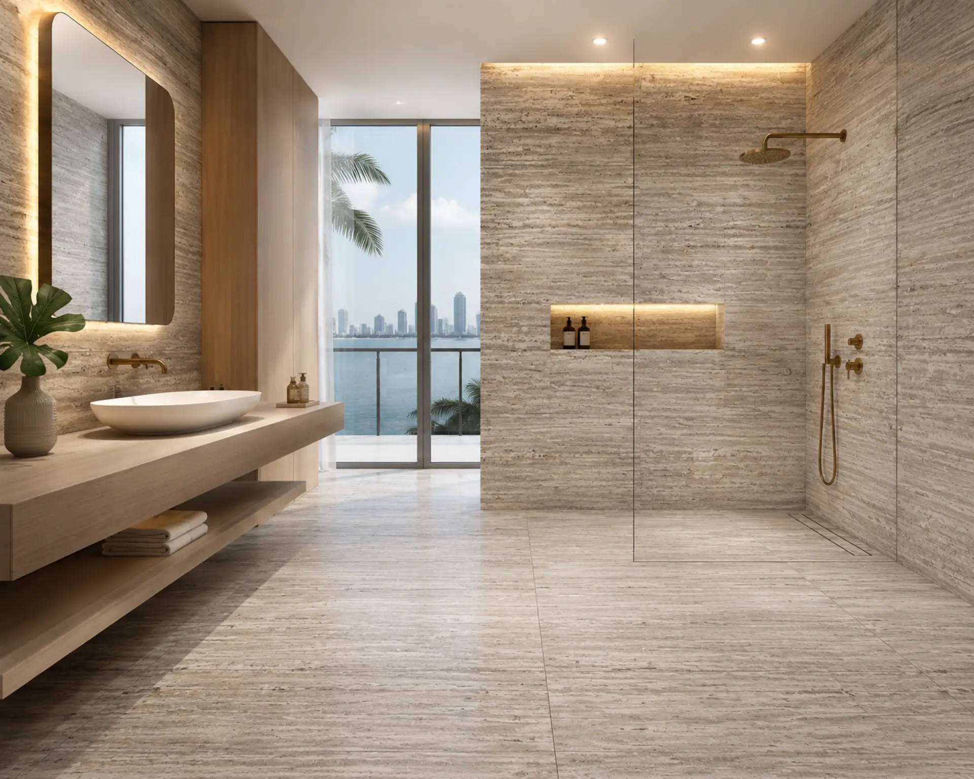 Silver Light Travertine inspiration – Bathroom