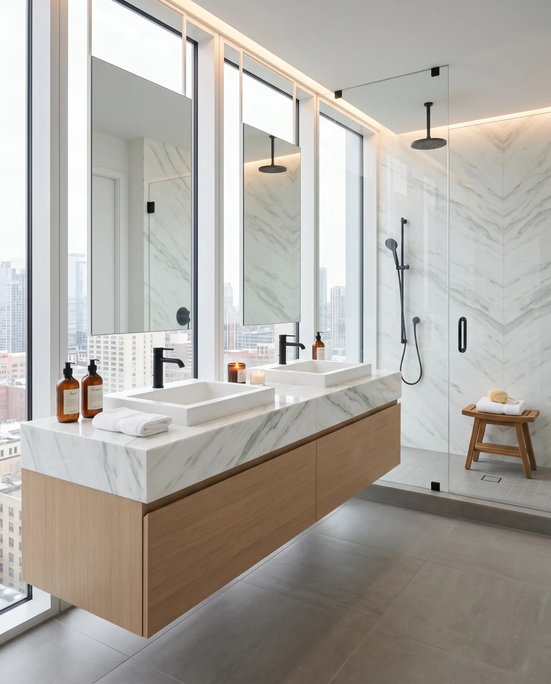 Namibian White  inspiration – Modern Bathroom