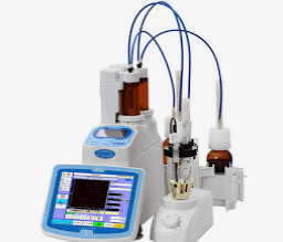 Image showing Karl Fischer Titrator used to measure the moisture content in plastics through Karl Fischer reaction, as described in ASTM D6869 standard.