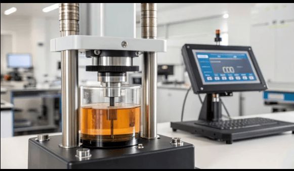  The image shows the Capillary Rheometer used to evaluate polymeric compounds by ASTM D3835.