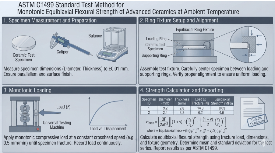 This image depicts a universal testing machine used to measure tensile load as per ASTM C1499.