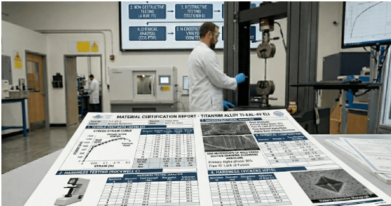 The image shows a laboratory test report showing material properties, test results, and engineering data.