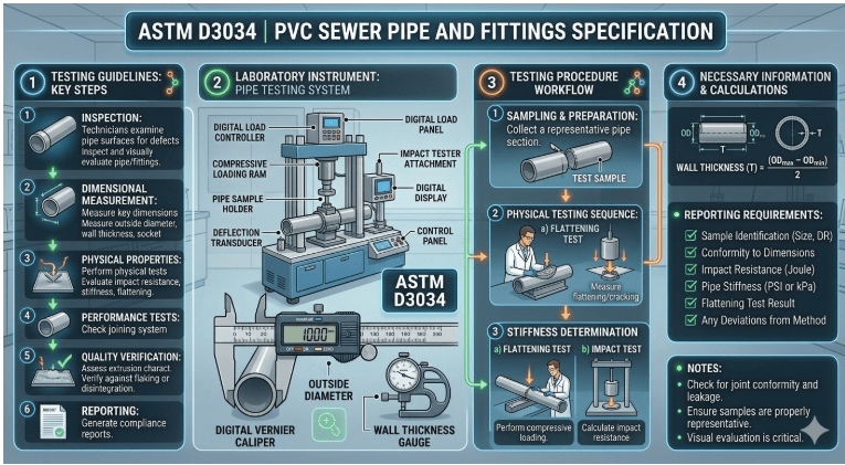 This image depicts a universal testing machine used for dimension measurement as per ASTM D3034.