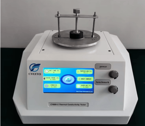 A laboratory thermal conductivity apparatus for the measurement of thermal conductivity of whiteware ceramic specimens in accordance with ASTM C408.