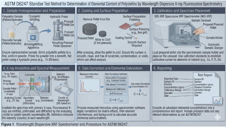 This image shows a wavelength-dispersive XRF spectrometer used to determine elemental content as per ASTM D6247.