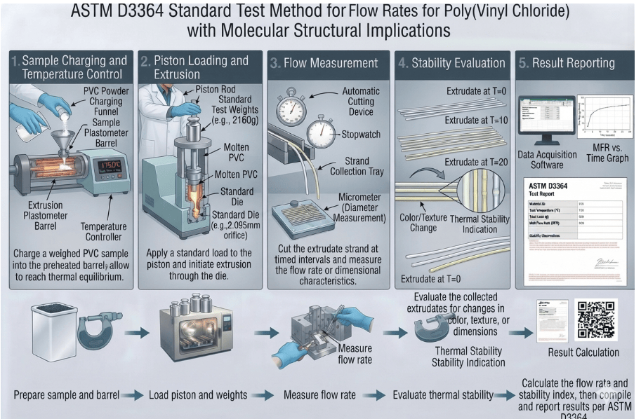  This image depicts an extrusion plastometer used to determine flow rate as per ASTM D3364.
