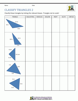 grade geometry worksheets 3rd printable math triangles worksheet shapes third properties classify pdf answers 2d classifying 4th 3d 5th activities
