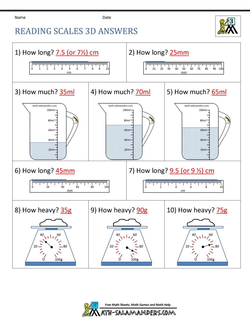 3rd Grade Measurement Worksheets 3rd Grade Measurement Worksheets