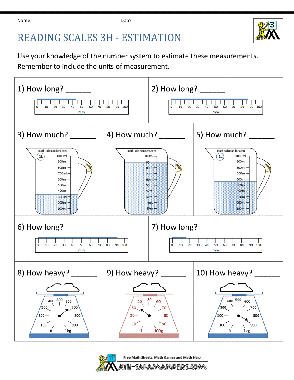 3rd Grade Measurement Worksheets 3rd Grade Measurement Worksheets
