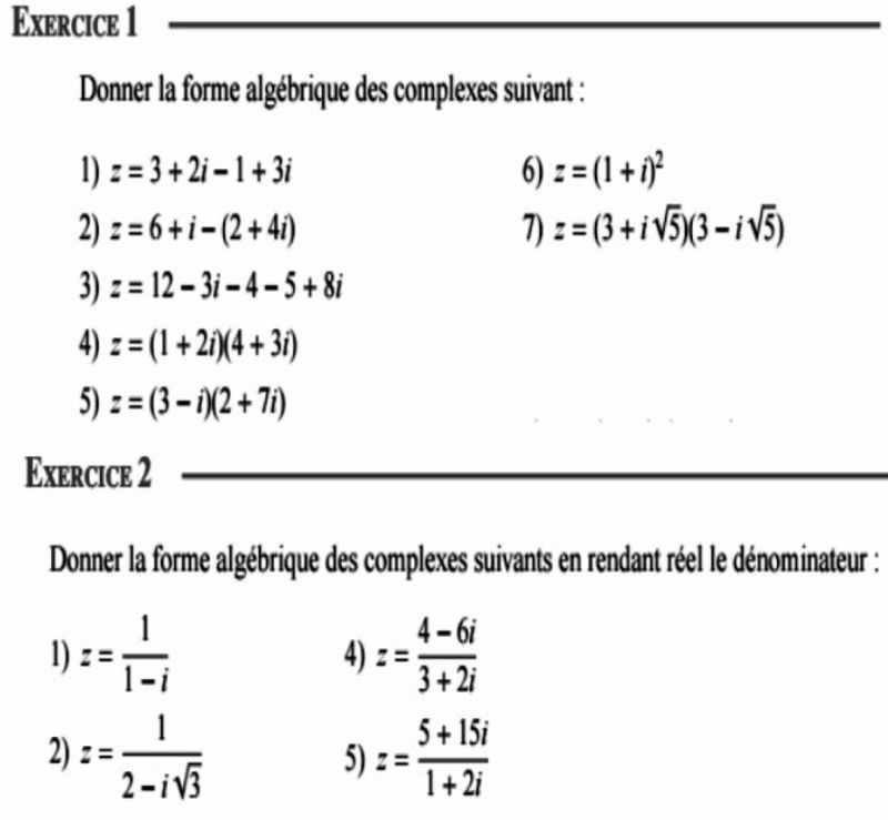 Les Complexes Forme Alg Brique Cours Progresser En Maths - Premium Gradient Background Gallery - High Resolution