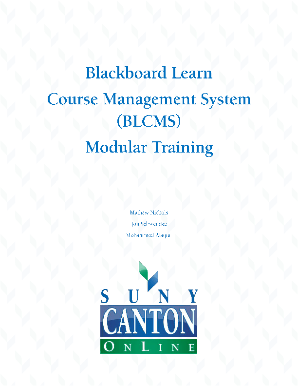 BLCMS Modular Training