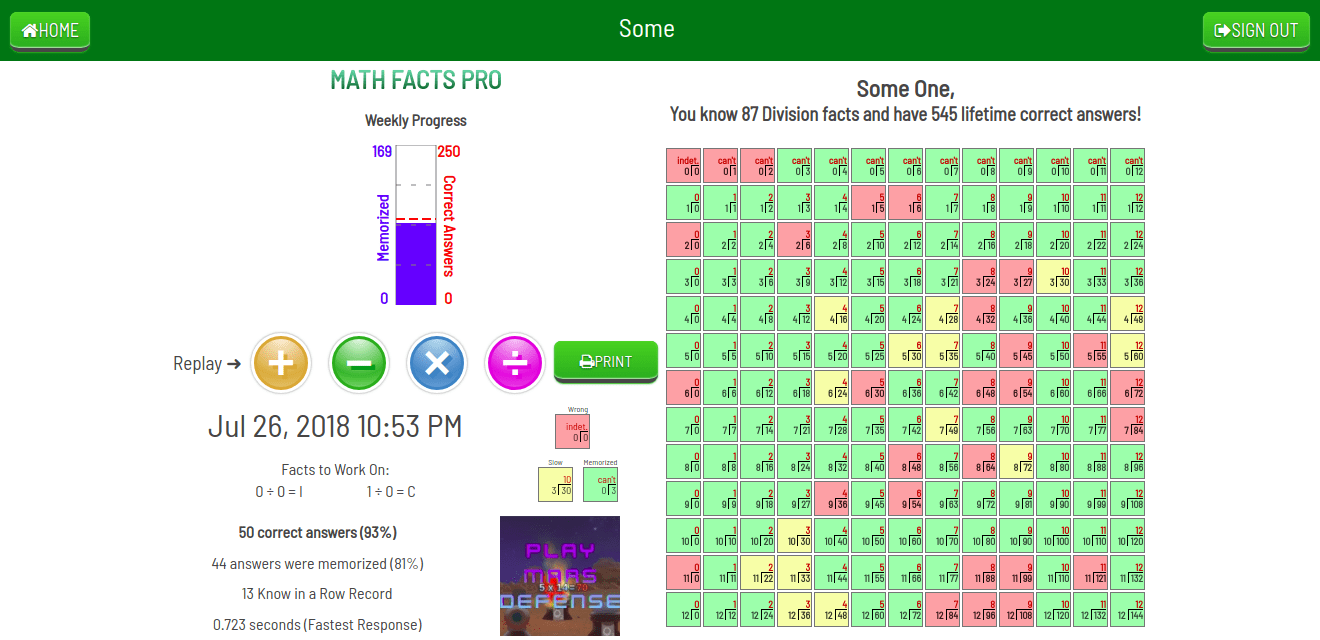 Helping children learn the basic facts is an important goal in the everyday mathematics curriculum. Division To 12 Fluency Assessment Practice Game Math Facts Pro