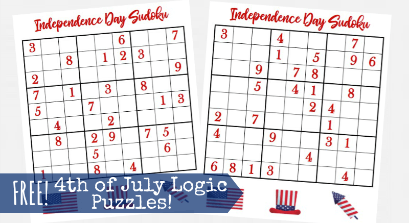4th of july logic puzzles for kids free