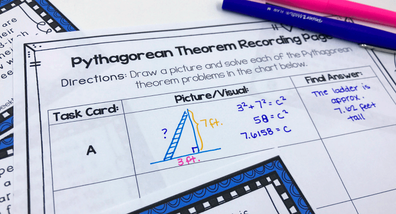 Free Pythagorean Theorem Word Problems Task Cards