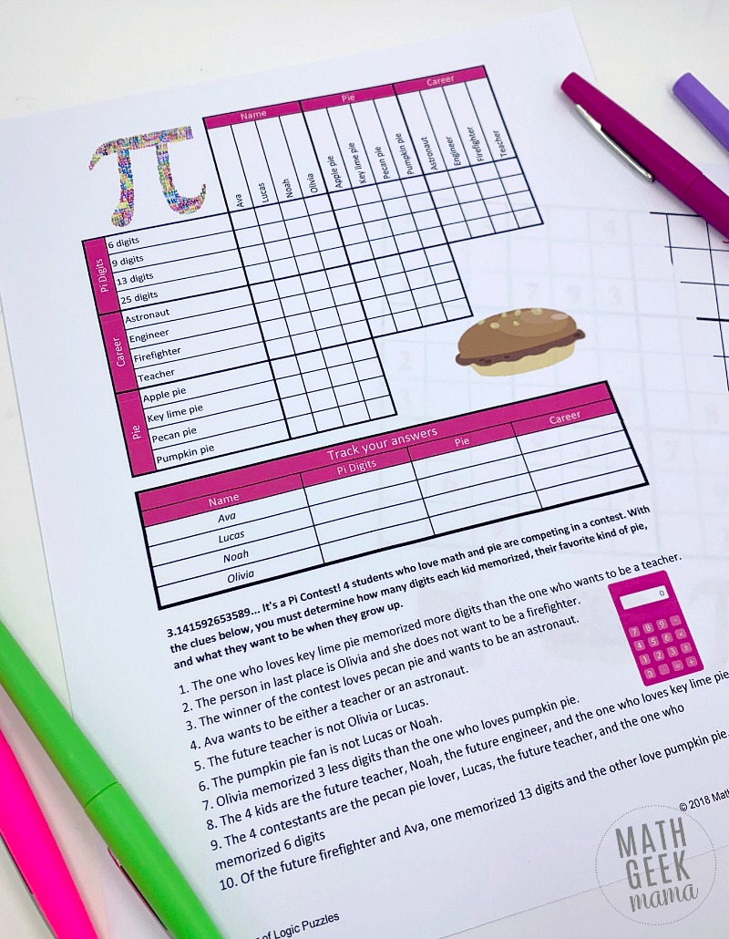 free pi day logic puzzles grades 4 math geek mama